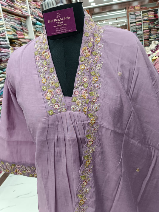 Premium Party Wear High Neck Embroidery 3 Pcs Salwar Set