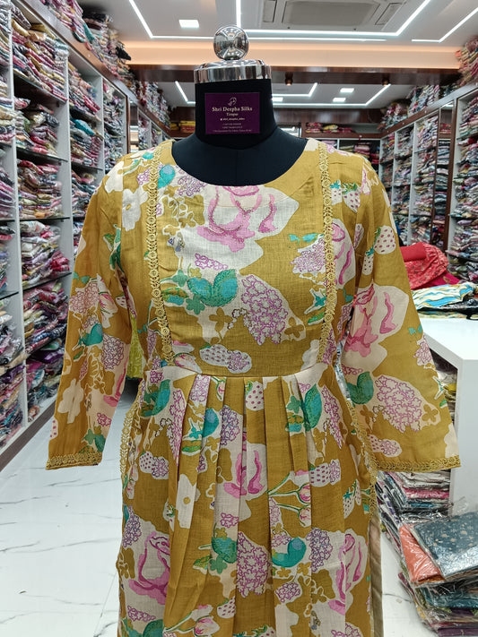 Linen Cotton Feeding Midi - FDM41