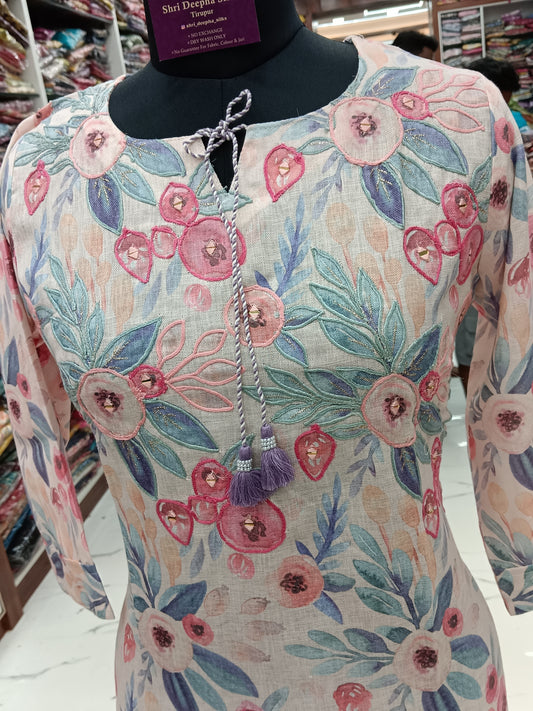 Pure Linen Cotton Kurti - LC20