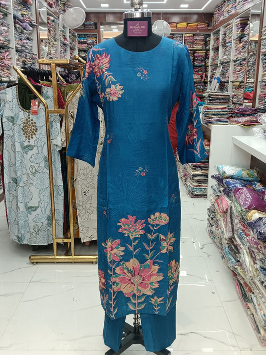 Premium Party Wear 3 Pcs Blue Salwar Set - PPSS02