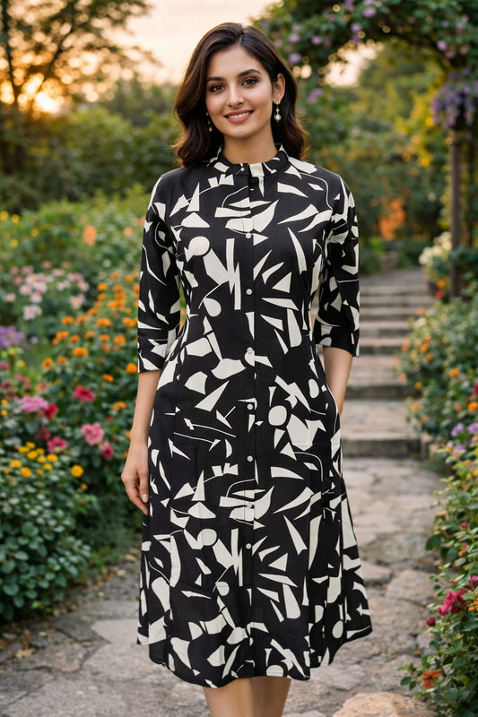 Spun Cotton Aline Kurti - ALKT06