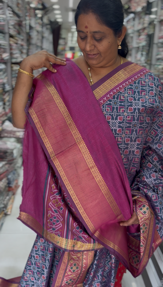 Batik with Zari Border Silk Saree - SS03