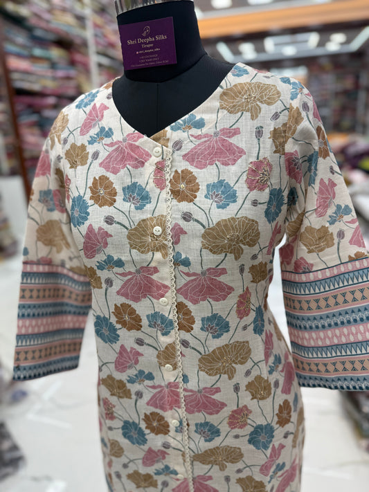 Linen Cotton Kurti - LC12