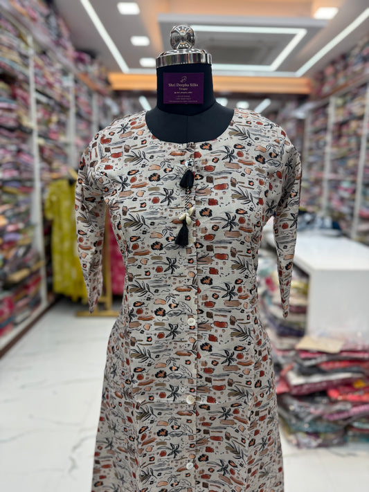 Linen Cotton Kurti - LC13