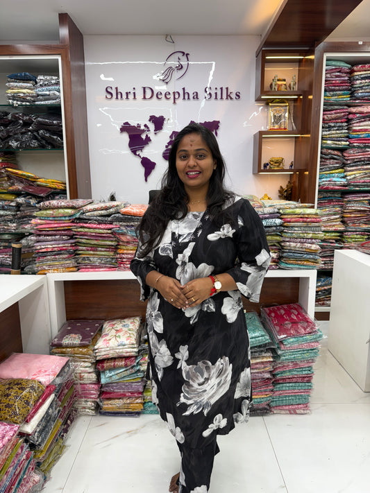 Black Spun Cotton Co Ord Set - SCCS02