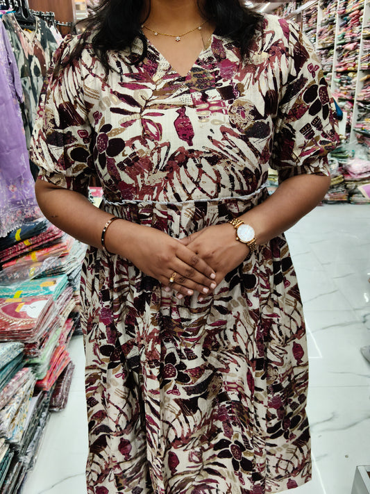 Cream & Wine Fluffy Midi - FM01