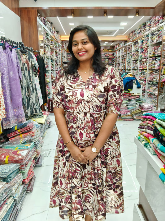 Cream & Wine Fluffy Midi - FM01