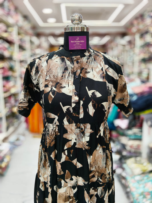 Premium Spun Cotton Black Forest Feeding Maxi - FM07