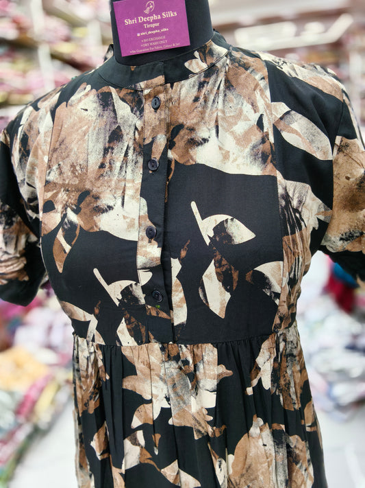 Premium Spun Cotton Black Forest Feeding Maxi - FM07