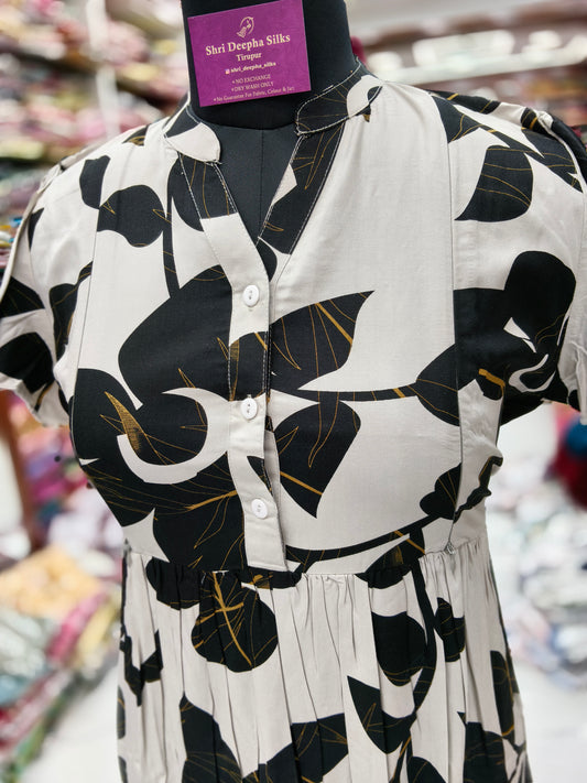 Premium Spun Cotton Butterfly Feeding Midi - FM10