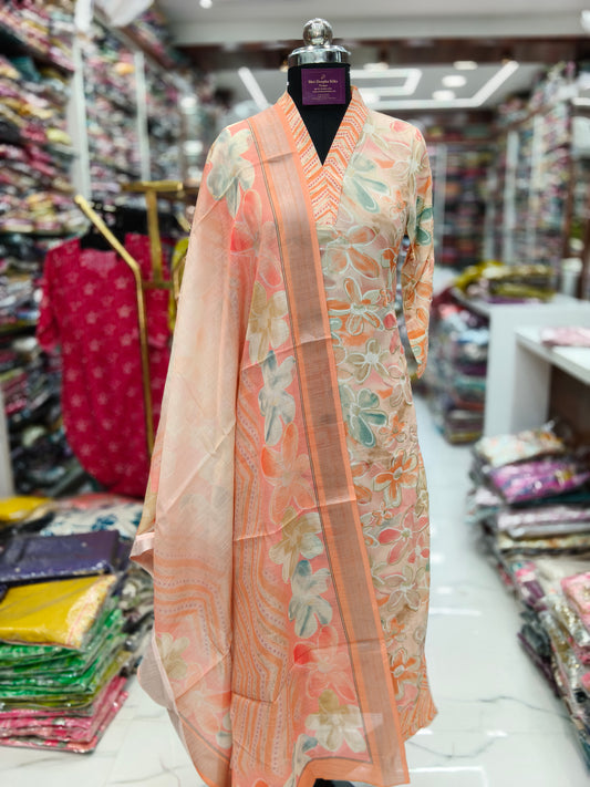 Office Wear Spun Cotton 3 Pcs Salwar Set -OSS7