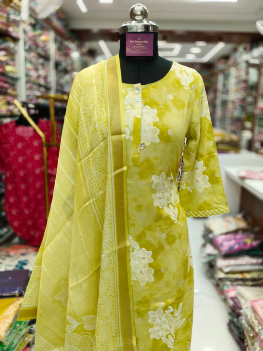 Office Wear Spun Cotton 3 Pcs Salwar Set -OSS08