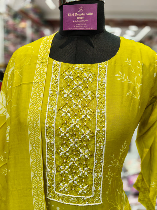 Premium Party Wear Silk 3 Pcs Salwar Set - PSS