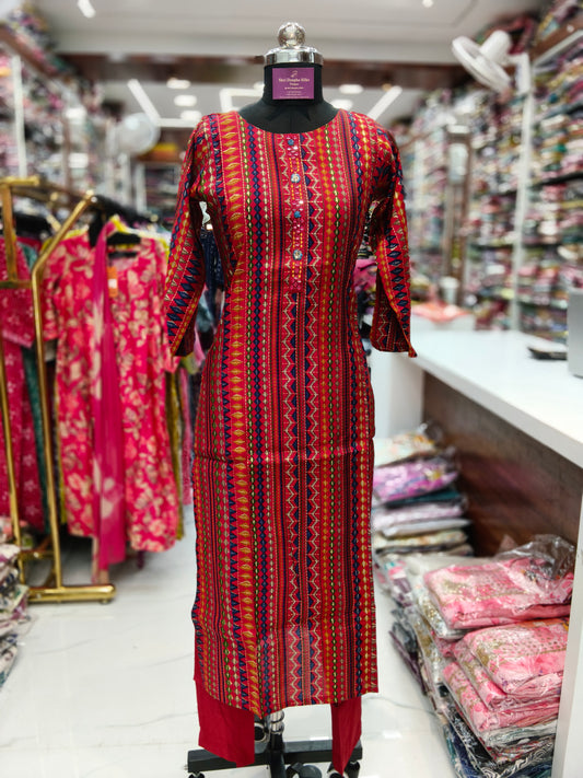 Premium Party Wear Modal Silk 3 Pcs Salwar Set - PSS