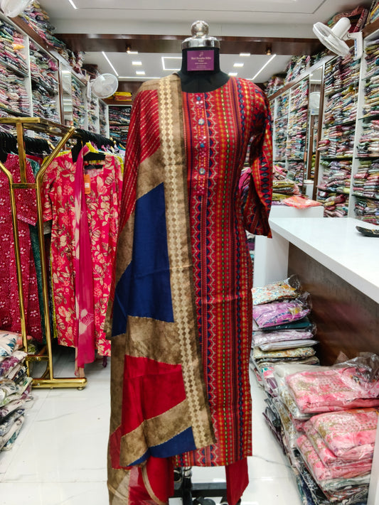 Premium Party Wear Modal Silk 3 Pcs Salwar Set - PSS