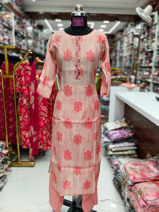 Premium Party Wear Modal Silk 3 Pcs Salwar Set - PSS