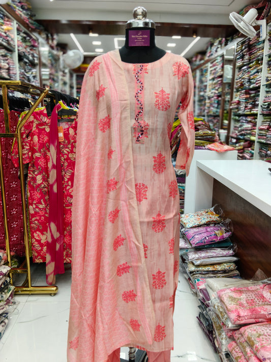 Premium Party Wear Modal Silk 3 Pcs Salwar Set - PSS