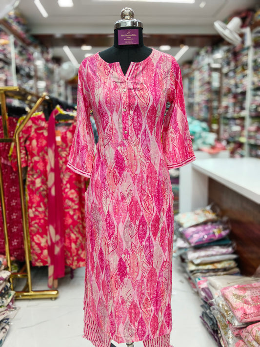 Office Wear Spun Cotton 3 Pcs Salwar Set -OSS02