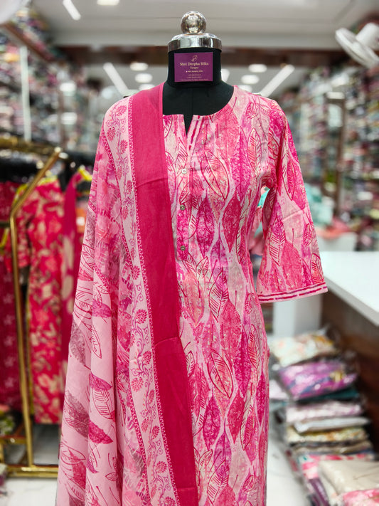 Office Wear Spun Cotton 3 Pcs Salwar Set -OSS02