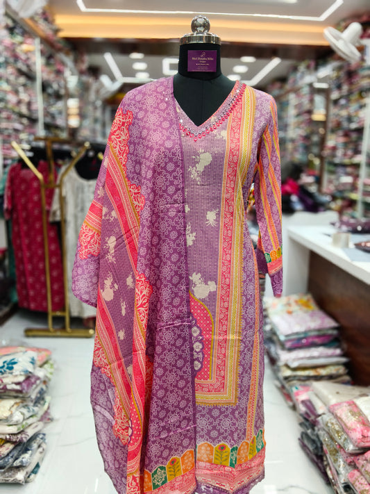 Pure Cotton 3 Pcs Salwar Set - PCS17