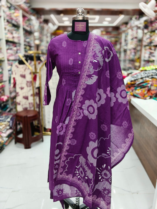 Pure Cotton 3 Pcs Salwar Set - PCS18