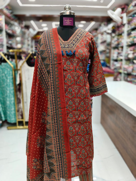 Pure Cotton 3 Pcs Salwar Set - PCS26