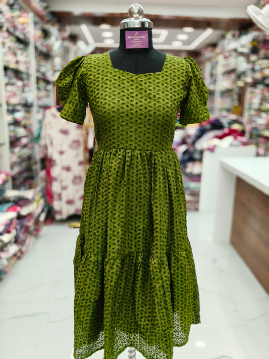 Hakoba Puff Midi Olive Green - HPM17