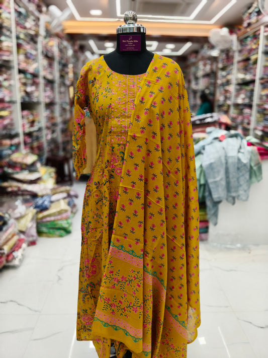 Premium Party Wear 3 Pcs Anarkali- PPSS38