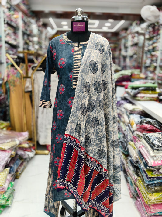 Pure Cotton 3 Pcs Salwar Set - PCS28