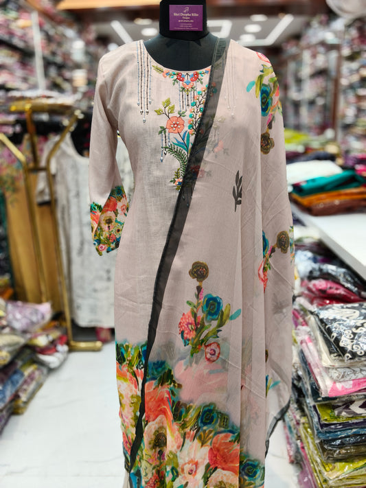 Premium Khadi Cotton 3 Pcs Salwar Set - PKSS10