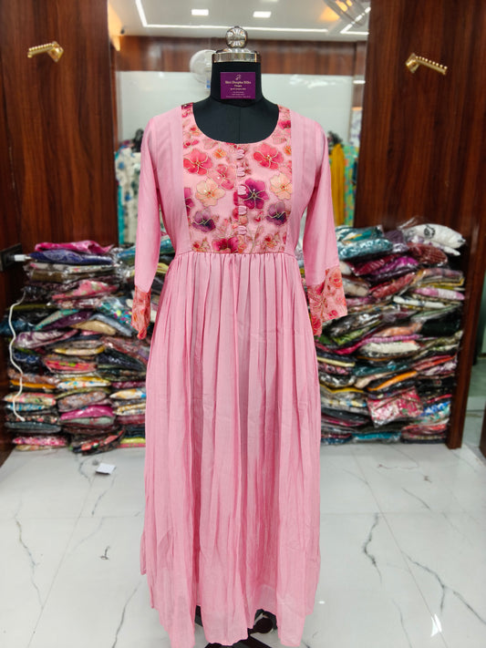 Pure Pink Chinon Silk Acrylic Maxi - AM06