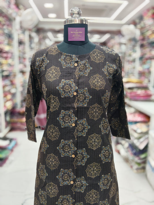 Pure Cotton Aline Kurti - ALKT41