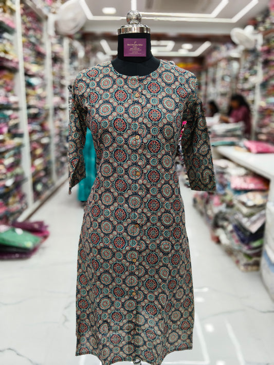Pure Cotton Aline Kurti - ALKT37