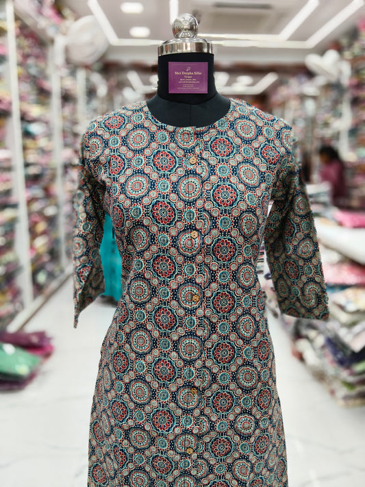 Pure Cotton Aline Kurti - ALKT37