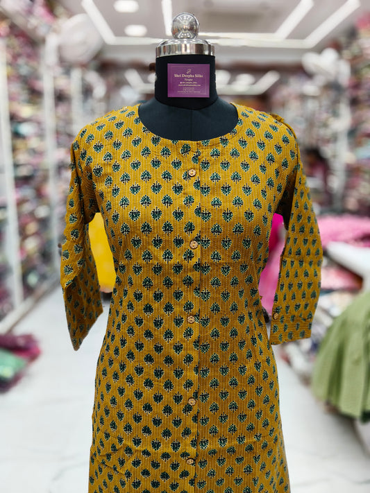 Pure Cotton Aline Kurti - ALKT35