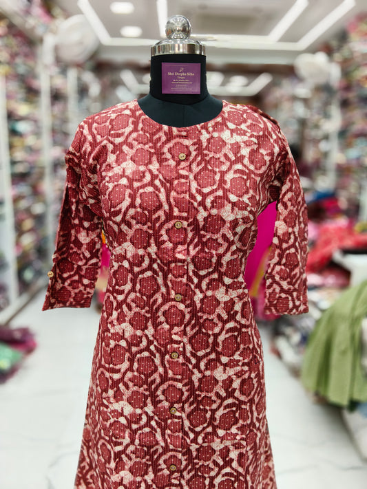 Pure Cotton Aline Kurti - ALKT34