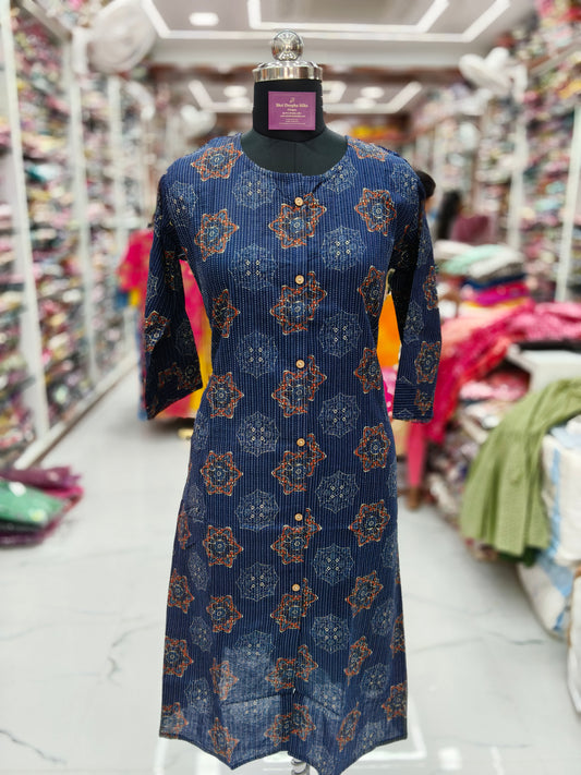 Pure Cotton Aline Kurti - ALKT33