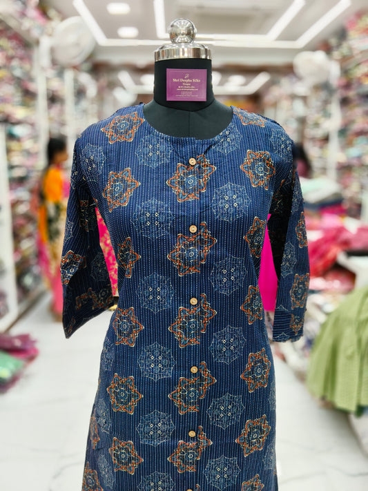 Pure Cotton Aline Kurti - ALKT33