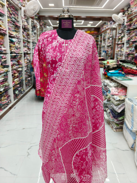 Pure Cotton 3 Pcs Salwar Set - PCSS10