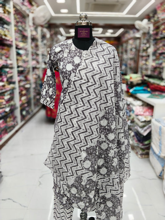 Pure Cotton 3 Pcs Salwar Set - PCSS09