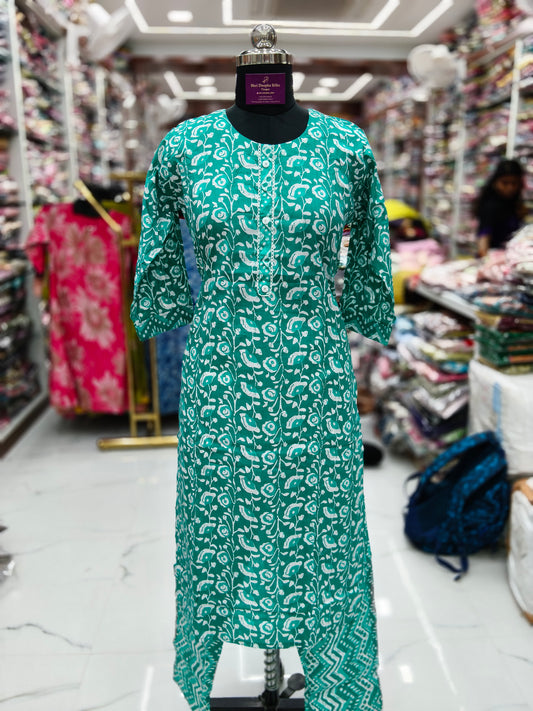 Pure Cotton 3 Pcs Salwar Set - PCSS13