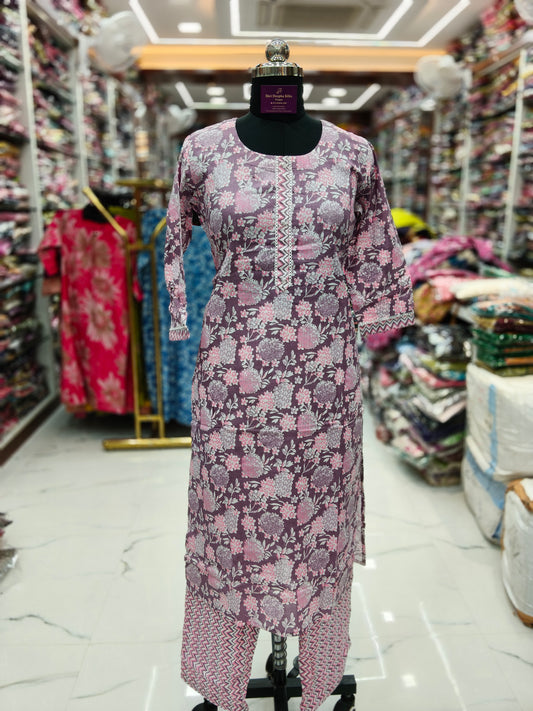 Pure Cotton 3 Pcs Salwar Set - PCSS15