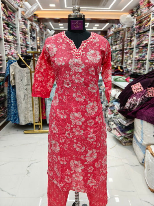 Pure Cotton 3 Pcs Salwar Set - PCSS22