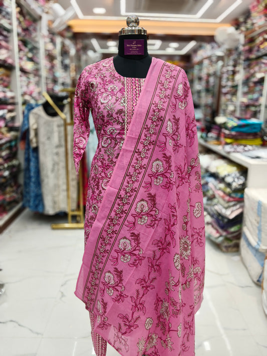 Pure Cotton 3 Pcs Salwar Set - PCSS24