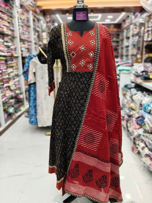 Premium Party Wear 3 Pcs Anarkali- PPSS46