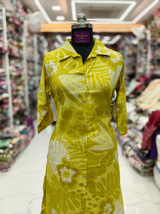 Aline Collar Neck Spun Cotton Co Ord Set - ACCS03