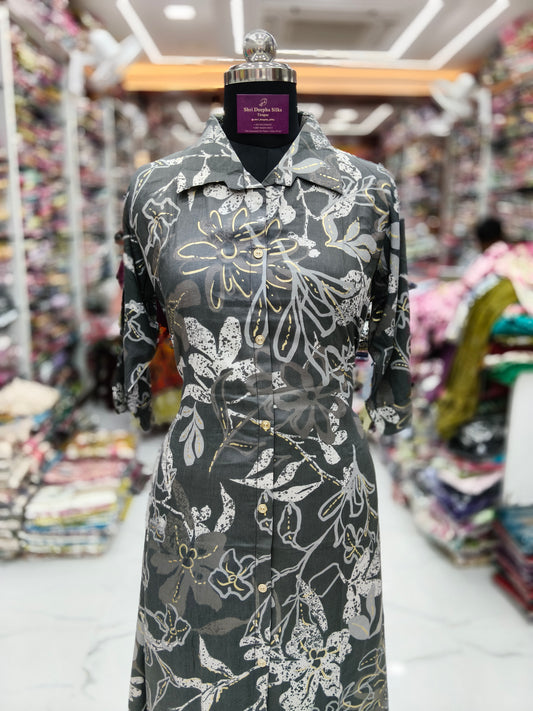 Aline Collar Neck Spun Cotton Co Ord Set - ACCS08