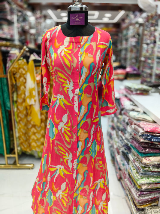 Spun Cotton Aline Kurti - ALKT17