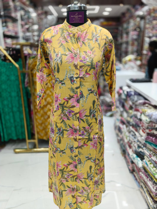 Spun Cotton Aline Kurti - ALKT20