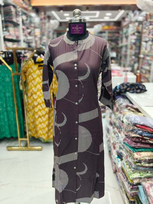 Spun Cotton Aline Kurti - ALKT21